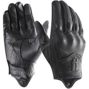 Mens Full Finger Goatskin Leather Touchscreen Motorcycle Gloves GM028A